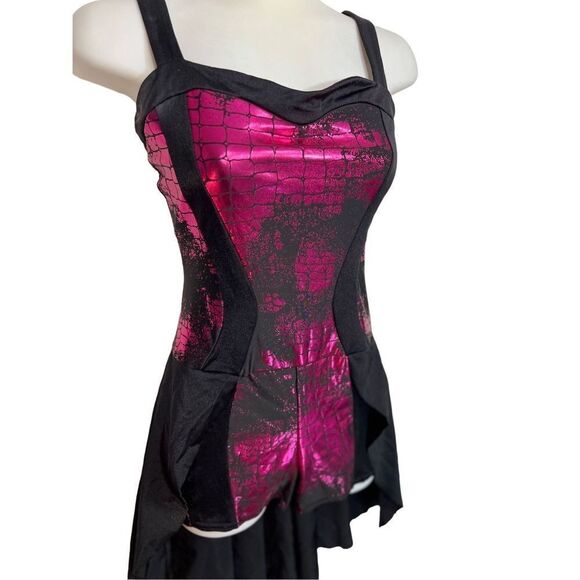 Kelle Hi-Low Dance Costume Biketard Leotard Size Teen Crackle Taylor Swift - Picture 3 of 11
